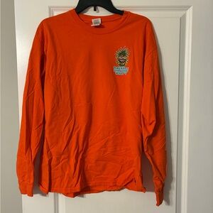 Gildan Orange Long Sleeve Tee with Pineapple Chest Graphic